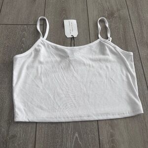NWT BETTER TOGETHER WHITE CAMI CROPPED